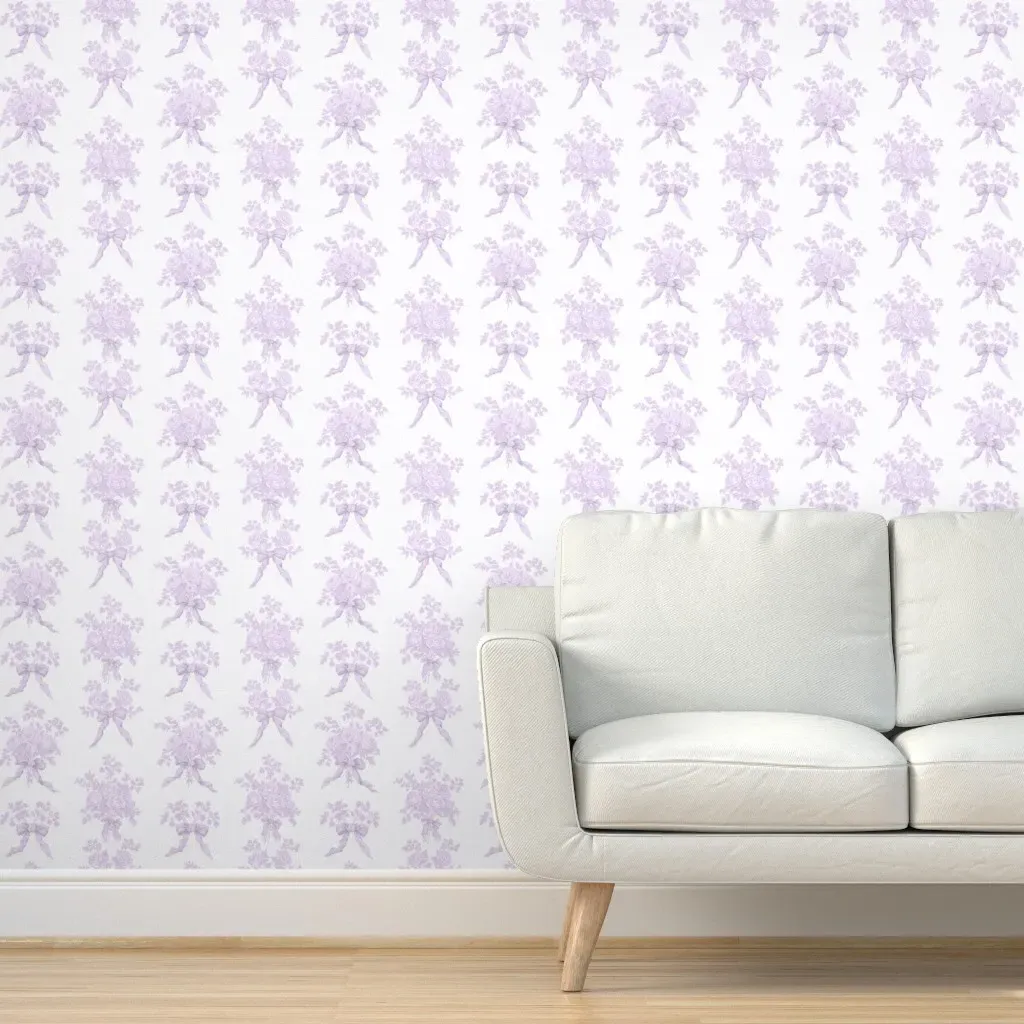 Rosie Arrangement Peel and Stick Wallpaper - Lavender product