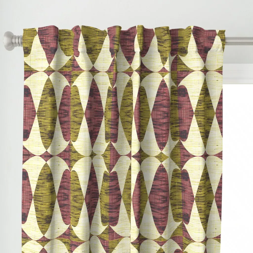 Rough Diamonds Curtain Panel - Olive Green alternate view