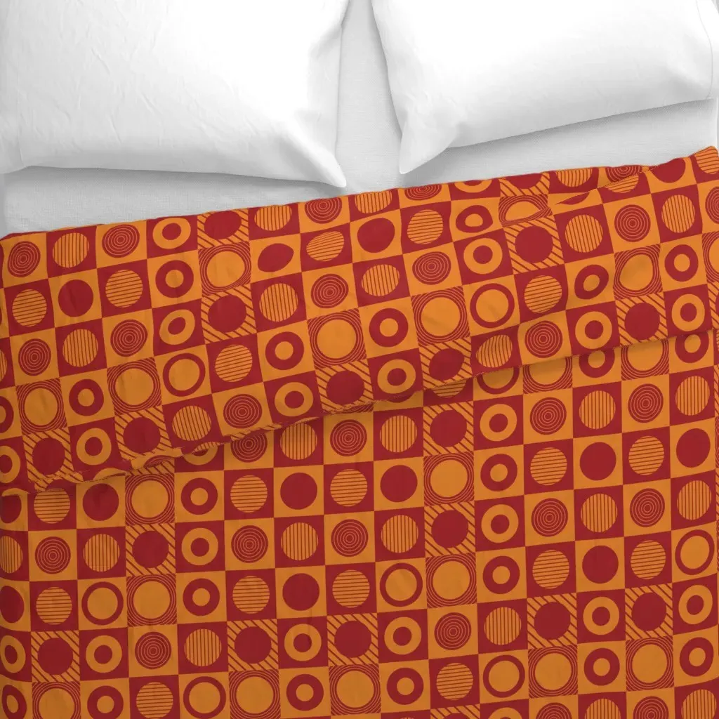 Round And Round Duvet Cover - Burnt Orange alternate view