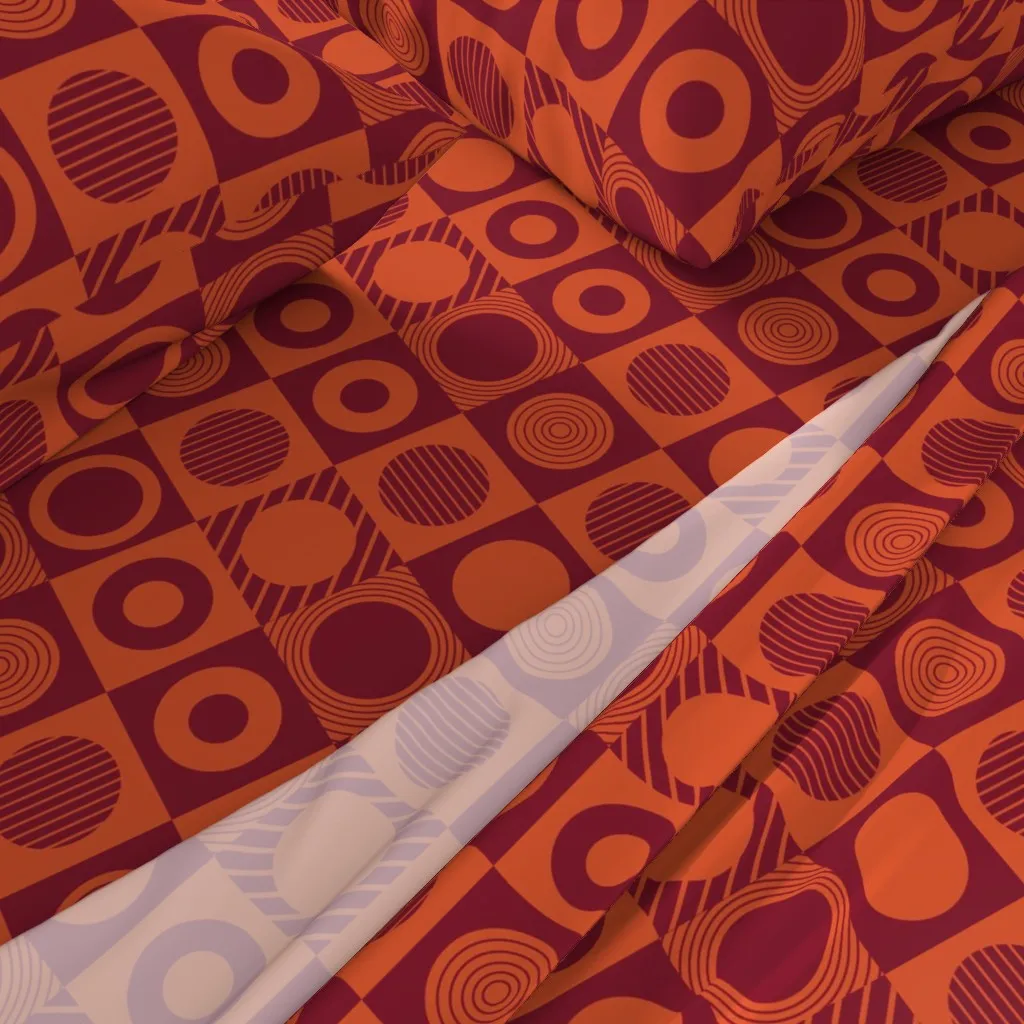 Round And Round Full Sheet Set - Burnt Orange alternate view