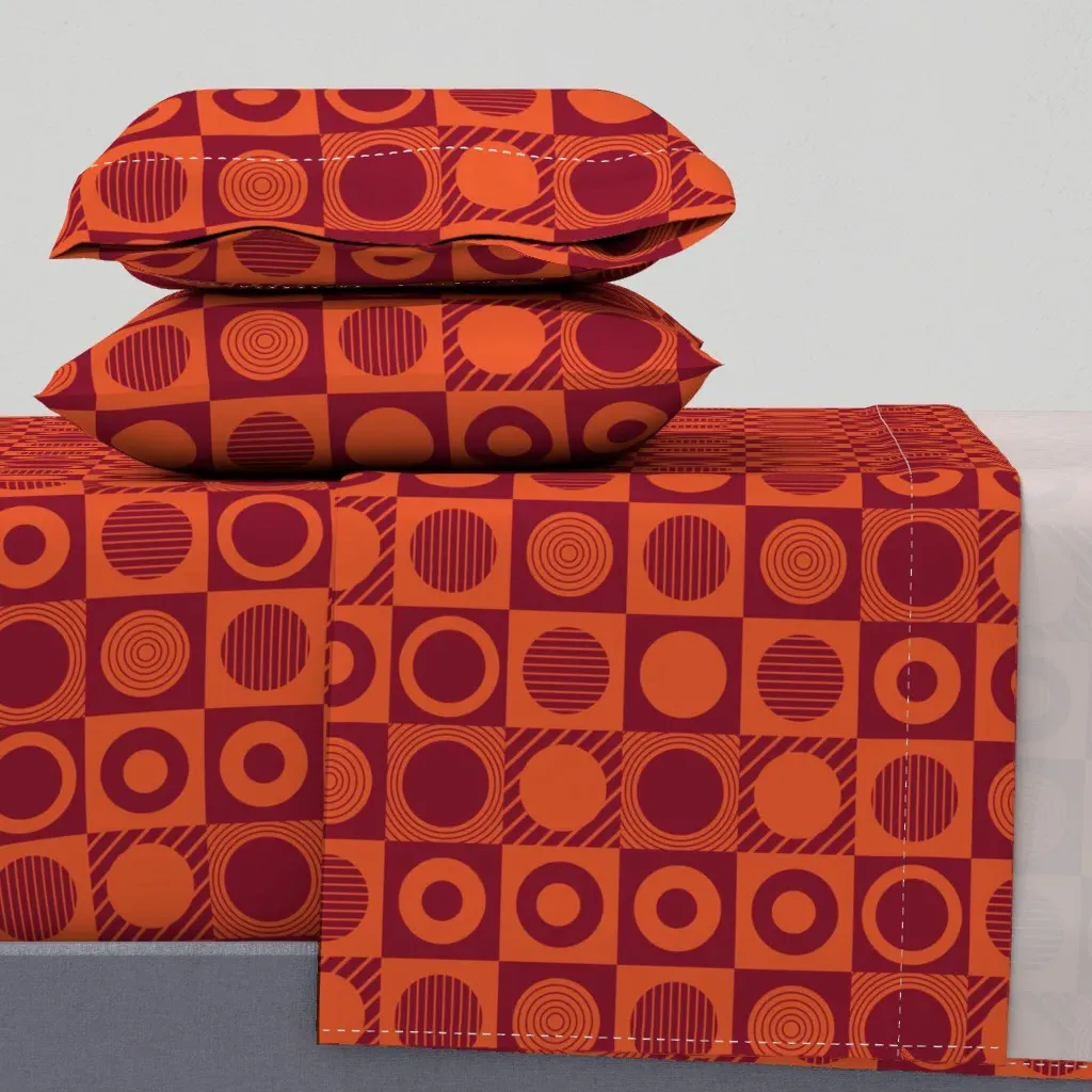 Round And Round Full Sheet Set - Burnt Orange product