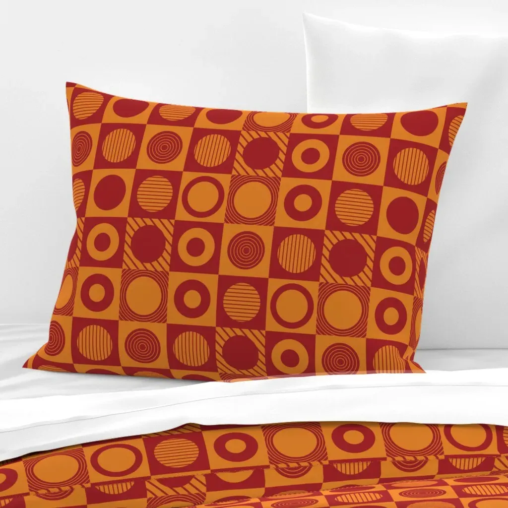 Round And Round Standard Knife Edge Cushion Cover - Rust, Cotton Sateen product