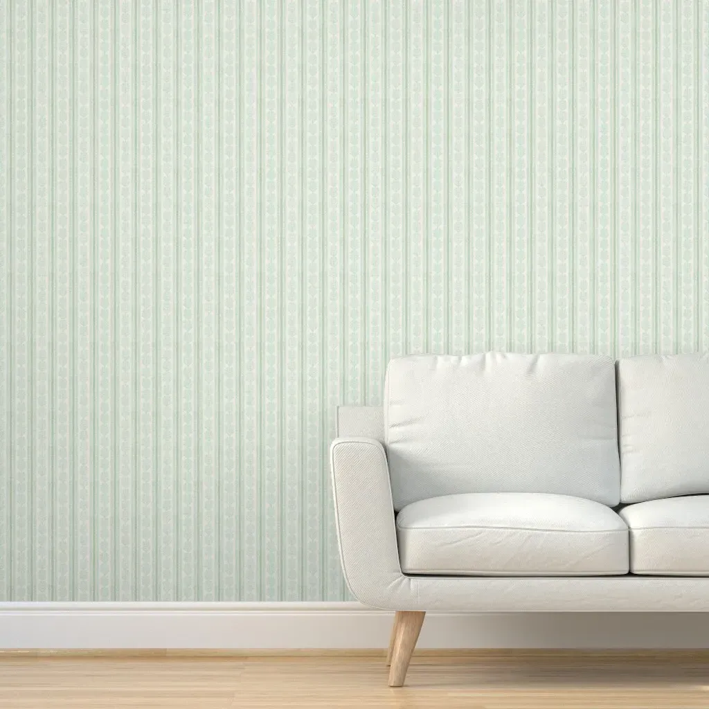 Rowan Stripe Peel and Stick Wallpaper - Sage Green product