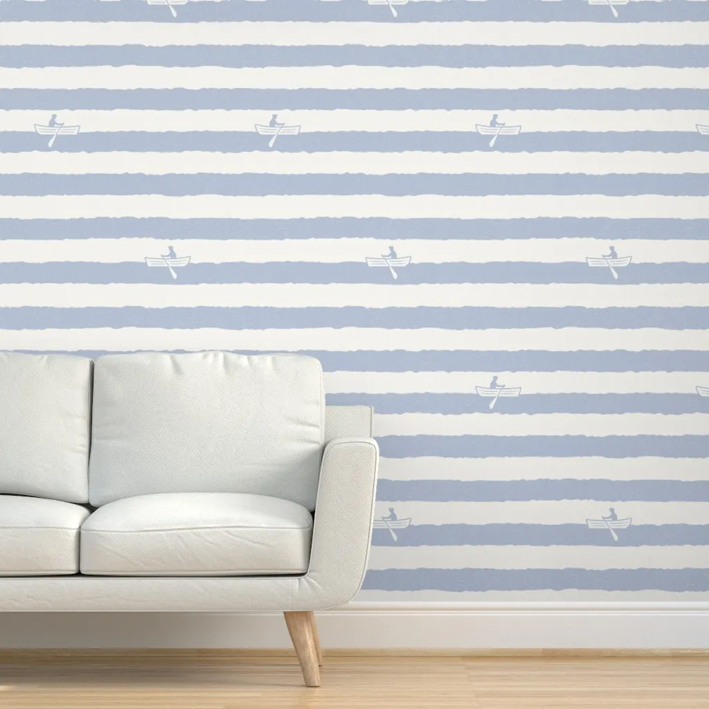 Rowboat Stripe Peel and Stick Wallpaper - Light Blue product