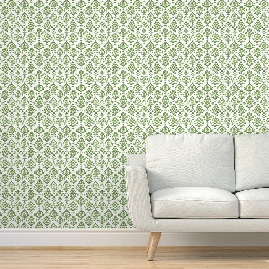 Royal Bouquet Peel and Stick Wallpaper - Sage Green product