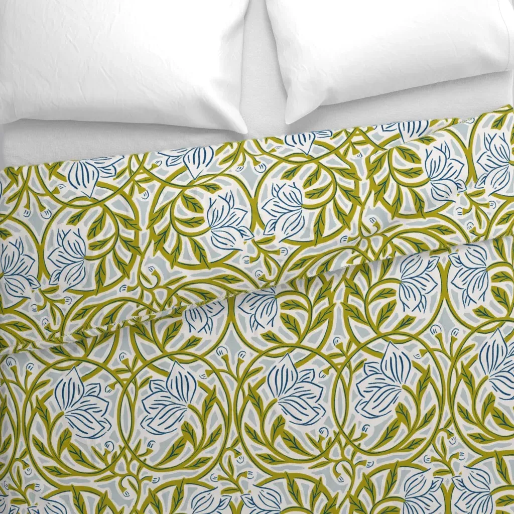 Royal Elegance Accent Wall Duvet Cover - Olive Green alternate view