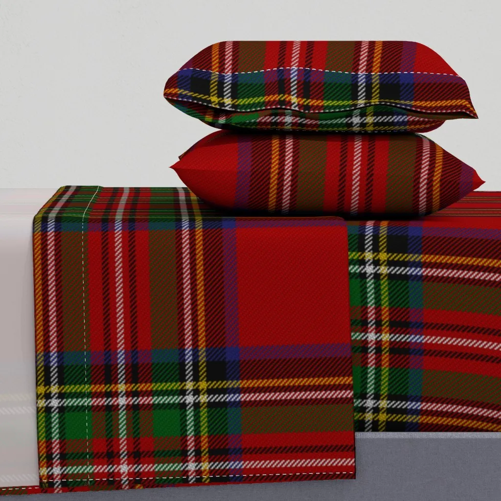 Royal Stewart Tartan Clan Plaid Twin Sheet Set - Red product