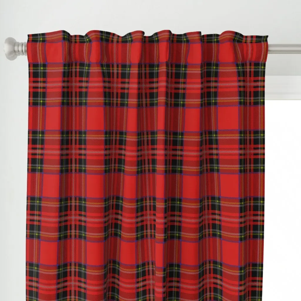 Royal Stewart Tartan Curtain Panel - Red alternate view