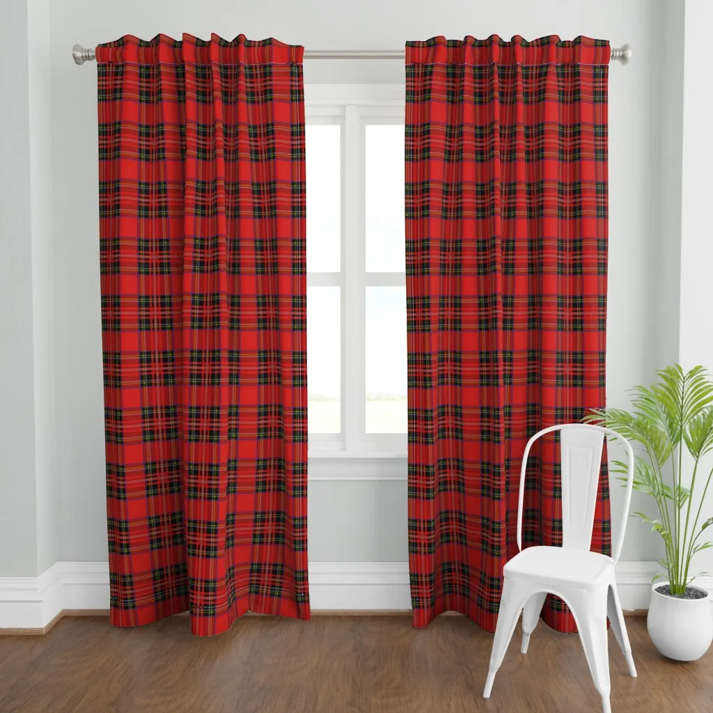 Royal Stewart Tartan Curtain Panel - Red product