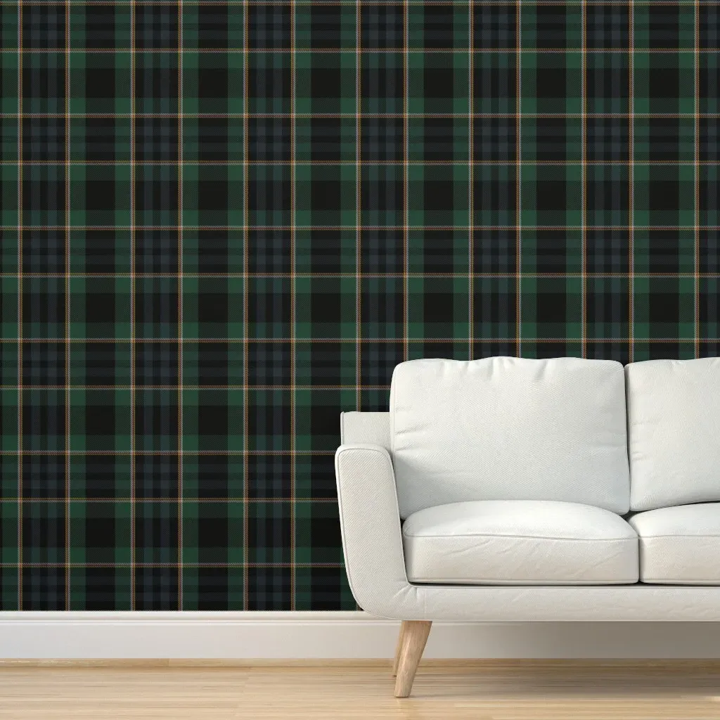 Royce Tartan Peel and Stick Wallpaper - Dark Green product