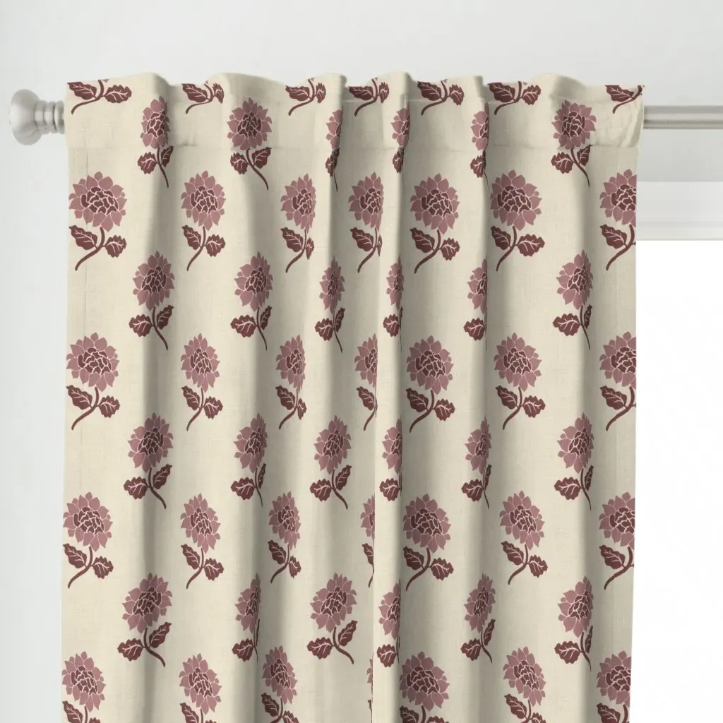 Rustic English Cottage Curtain Panel - Dusty Rose alternate view