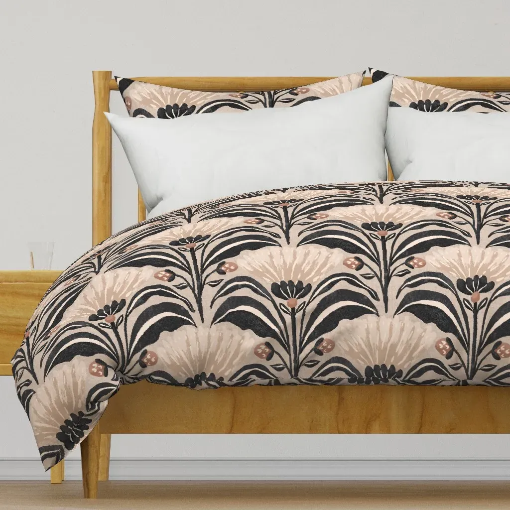 Rustic Floral Duvet Cover - Black product
