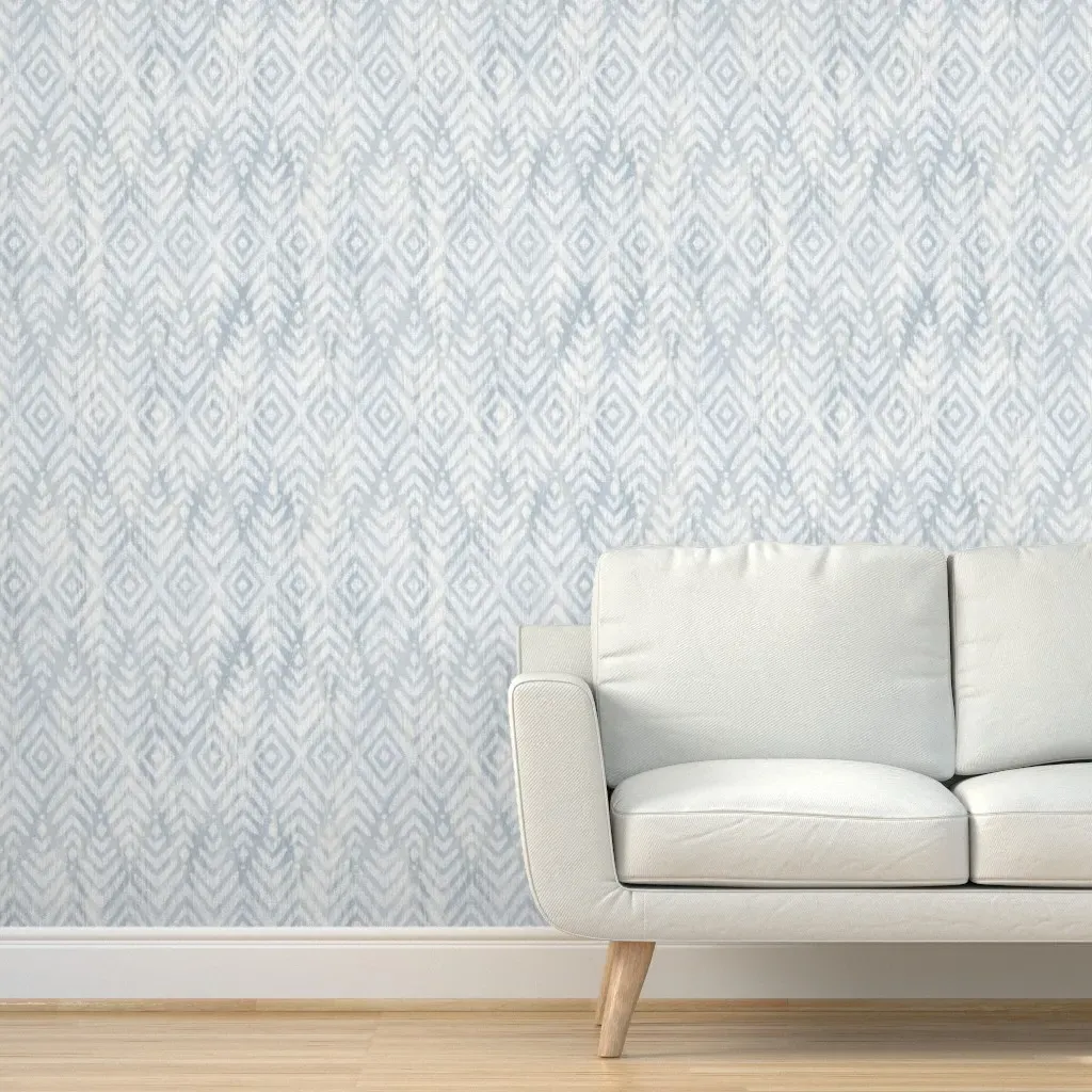 Rustic Geometric Ikat Peel and Stick Wallpaper - Soft Blue product