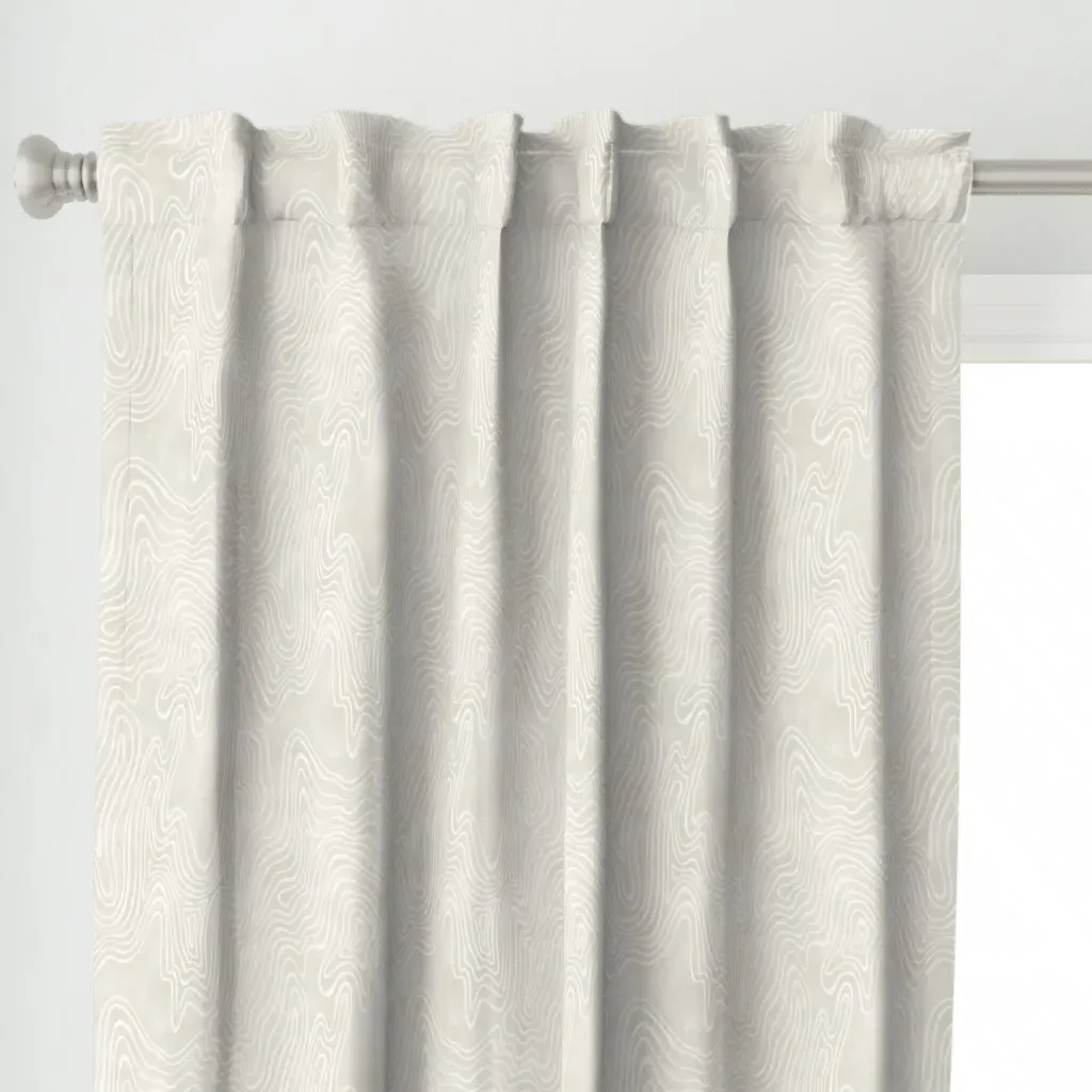 Rustic Hand Drawn Curtain Panel - Off-White alternate view