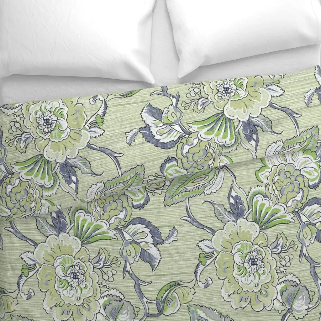 Rustic New Heritage Jacobean Duvet Cover - Sage Green alternate view