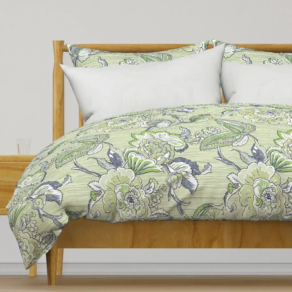 Rustic New Heritage Jacobean Duvet Cover - Sage Green product