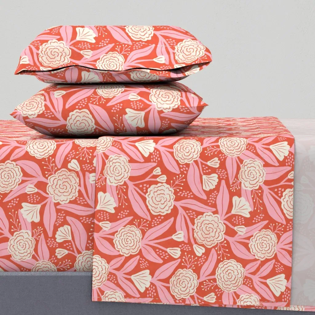 Rustic Painterly Textured Roses Full Sheet Set - Pink product