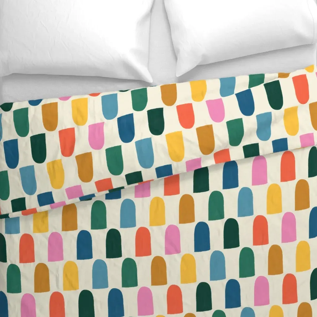 Rustic Rainbow Arches Duvet Cover - Mustard Yellow alternate view