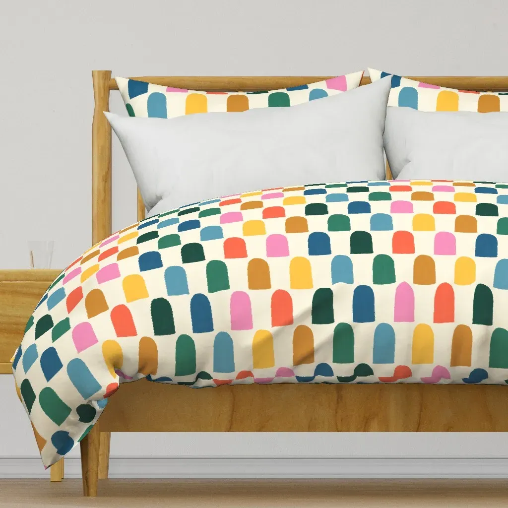 Rustic Rainbow Arches Duvet Cover - Mustard Yellow product