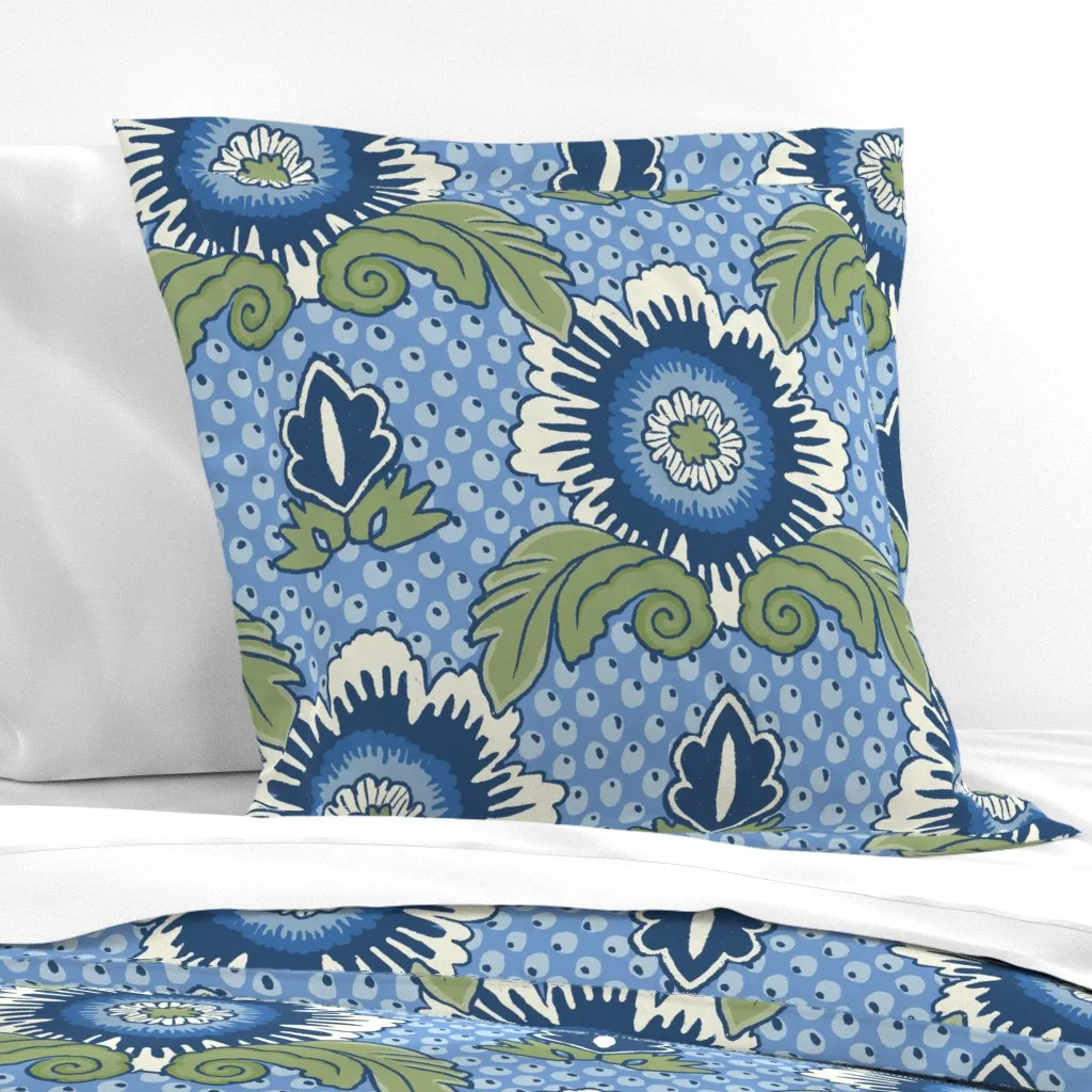 Rustic Roots French Country Floral Euro Pillow Sham - Blue product