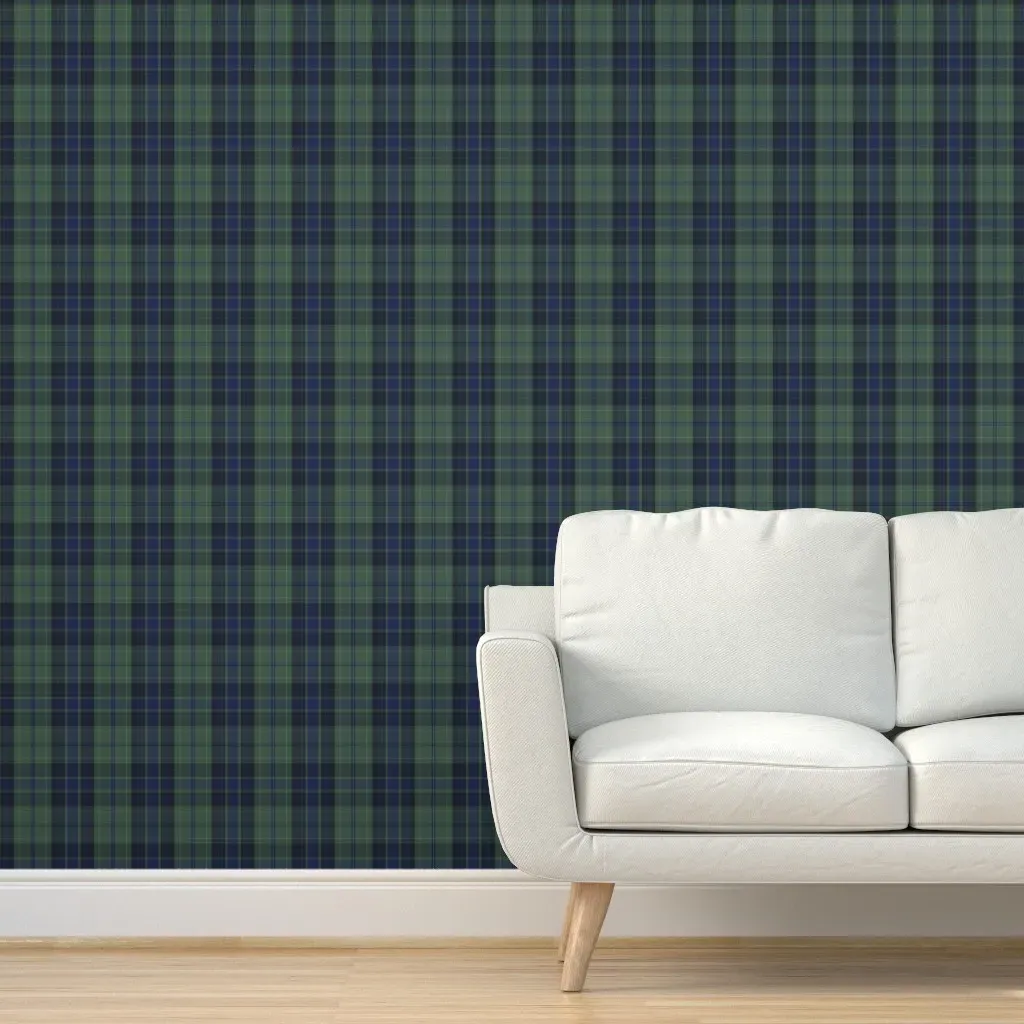 Rustic Tartan Peel and Stick Wallpaper - Blue, Green product