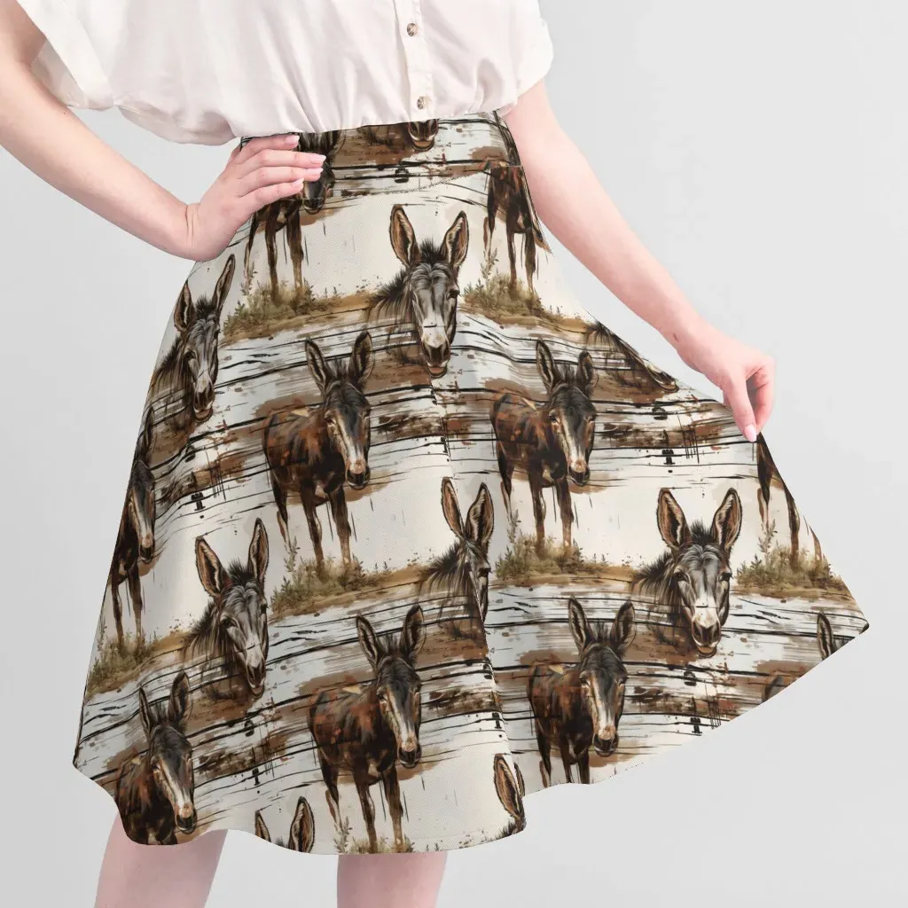 Rustic Weathered Wood Donkey Mule Western Animal Fabric - Brown alternate view