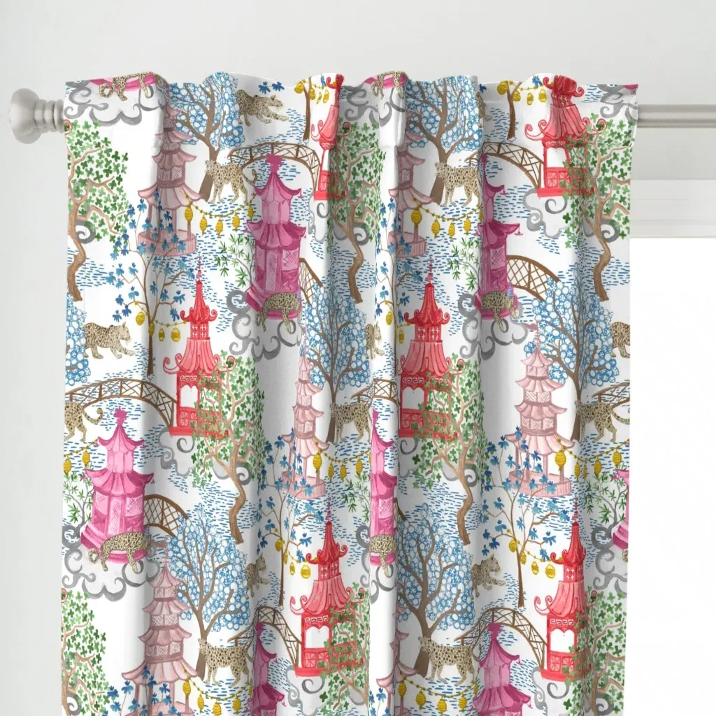 Ruth Party Leopards 24" Curtain Panel - Pink alternate view