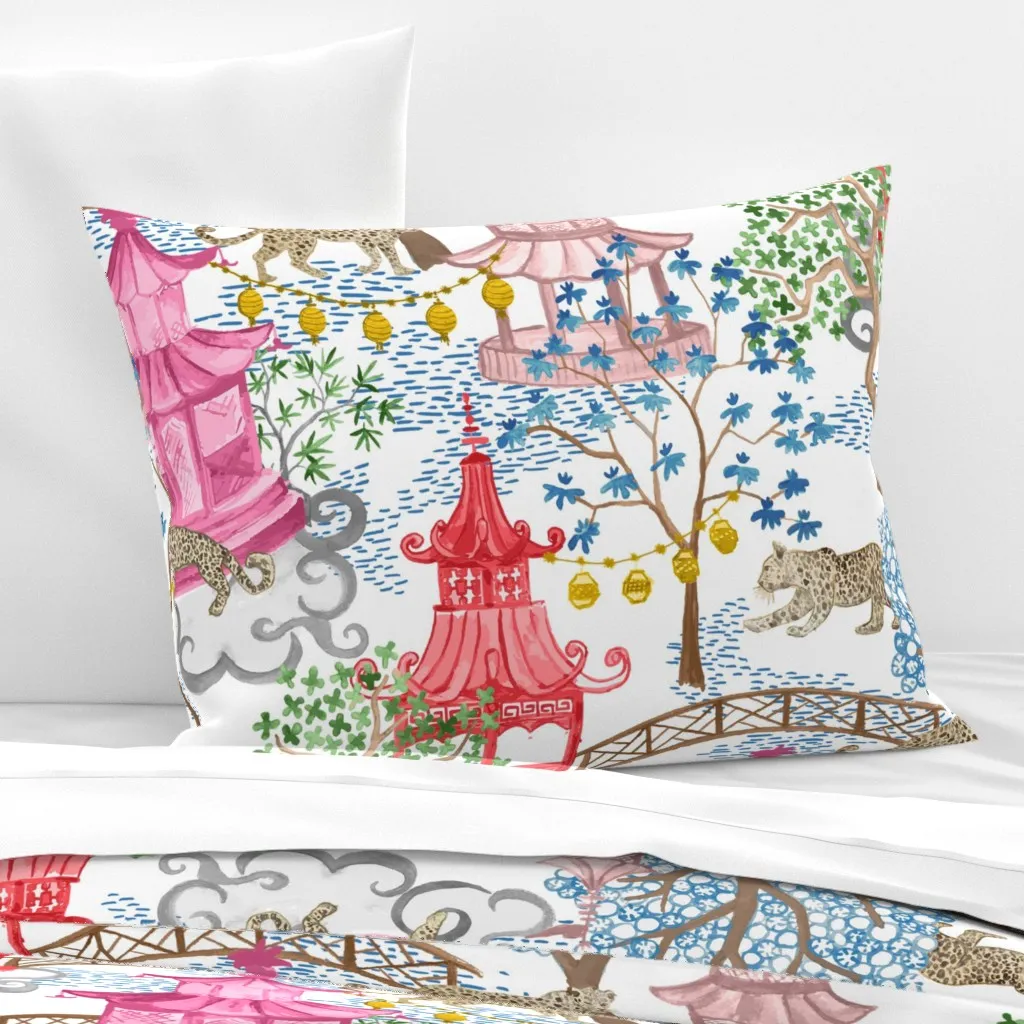 Ruth Party Leopards Standard Knife Edge Pillow - Pink, Cotton Sateen product