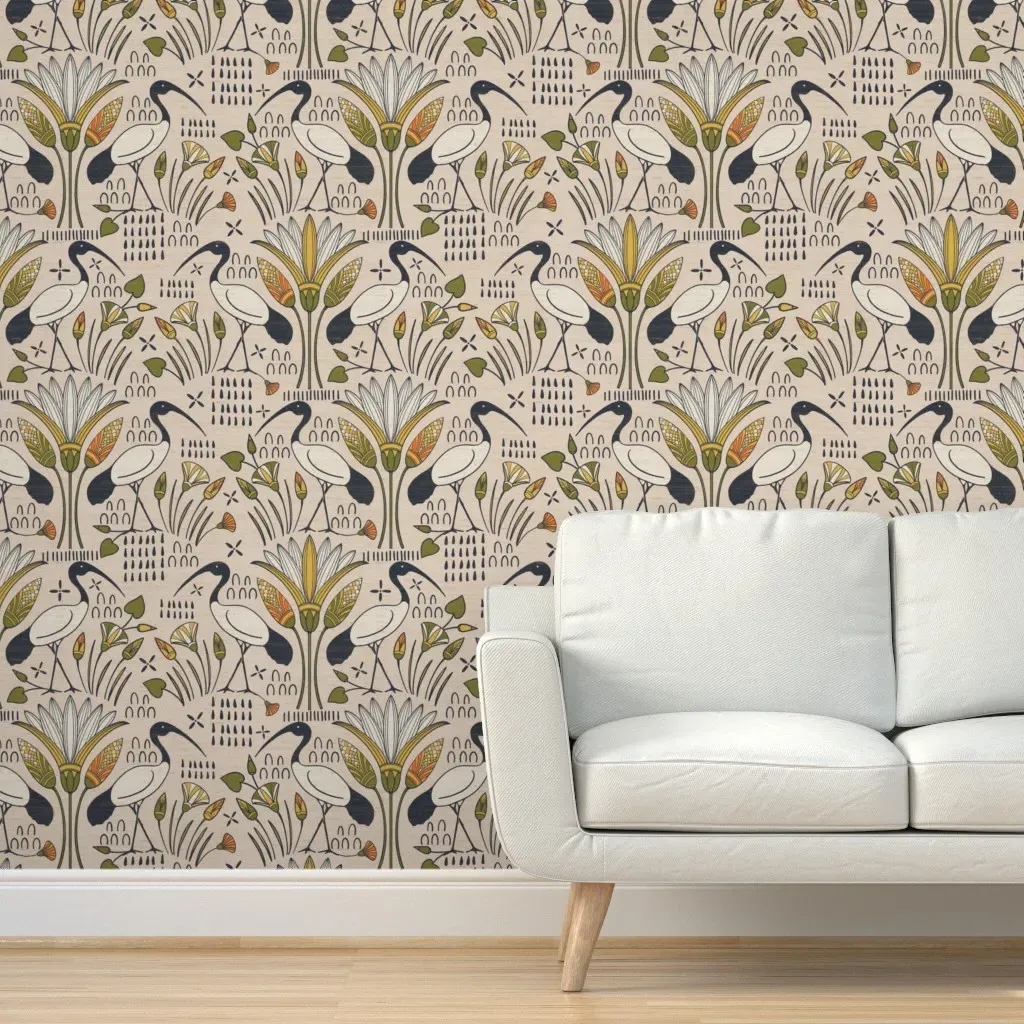 Sacred Ibis Peel and Stick Wallpaper - Beige product