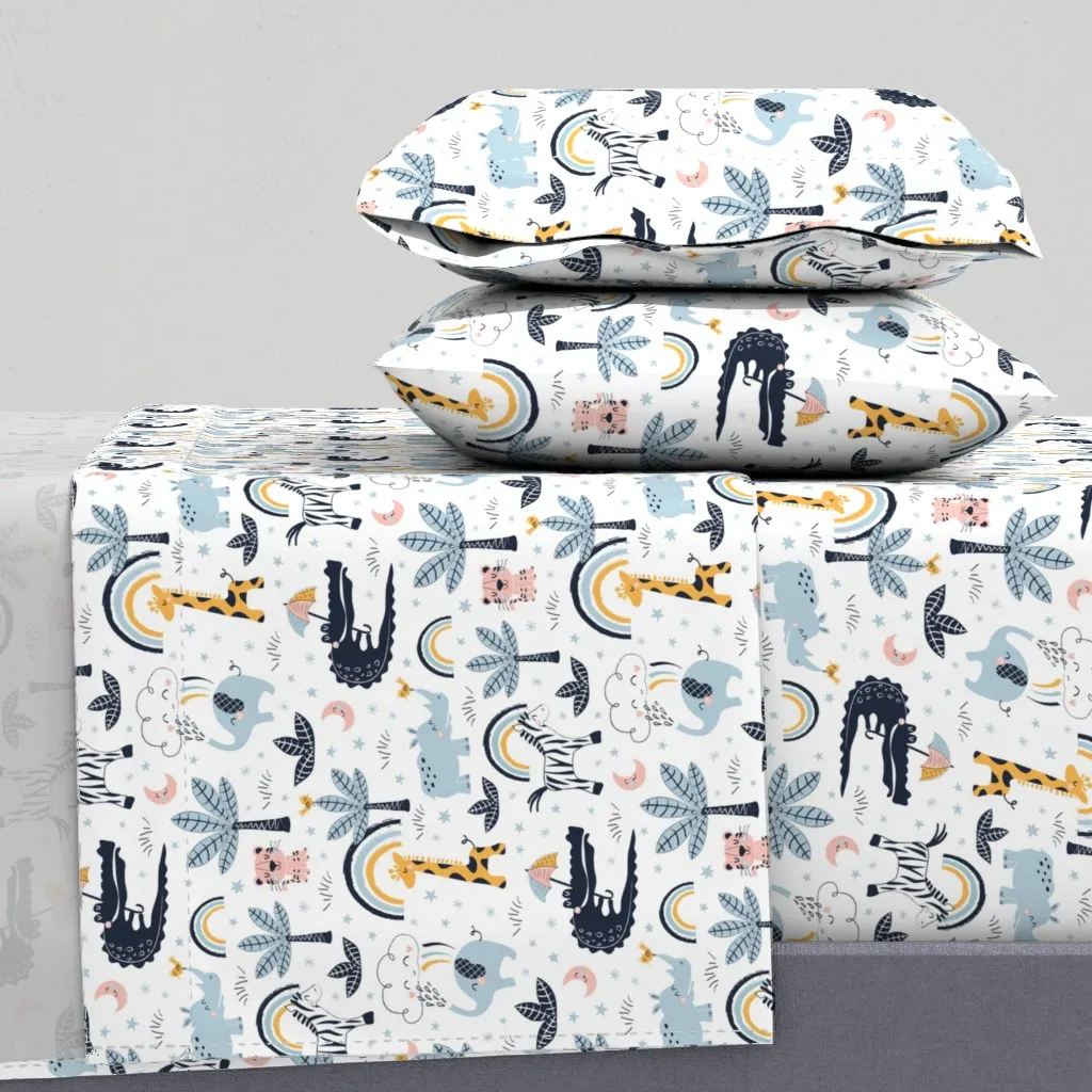 Safari Baby Nursery Small Twin Sheet Set - Blue product