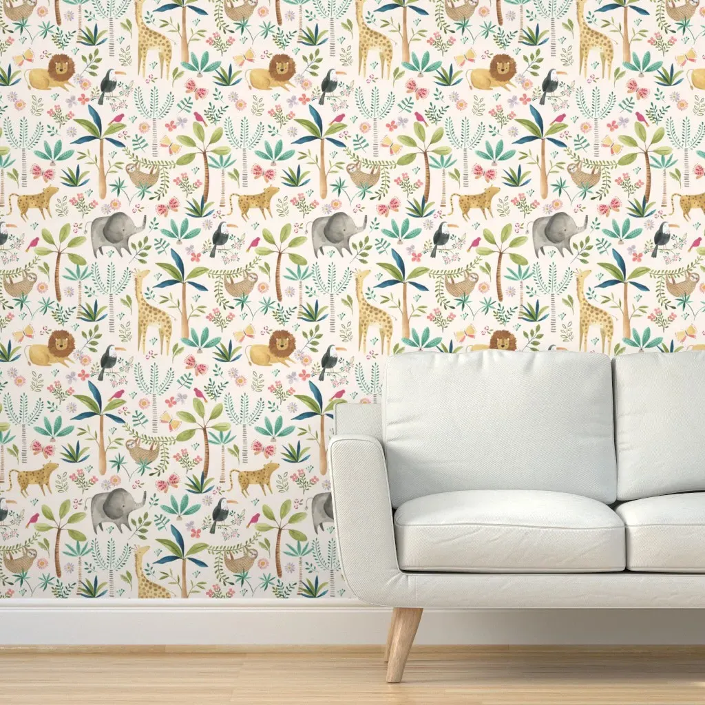 Safari Party Peel and Stick Wallpaper - Light product