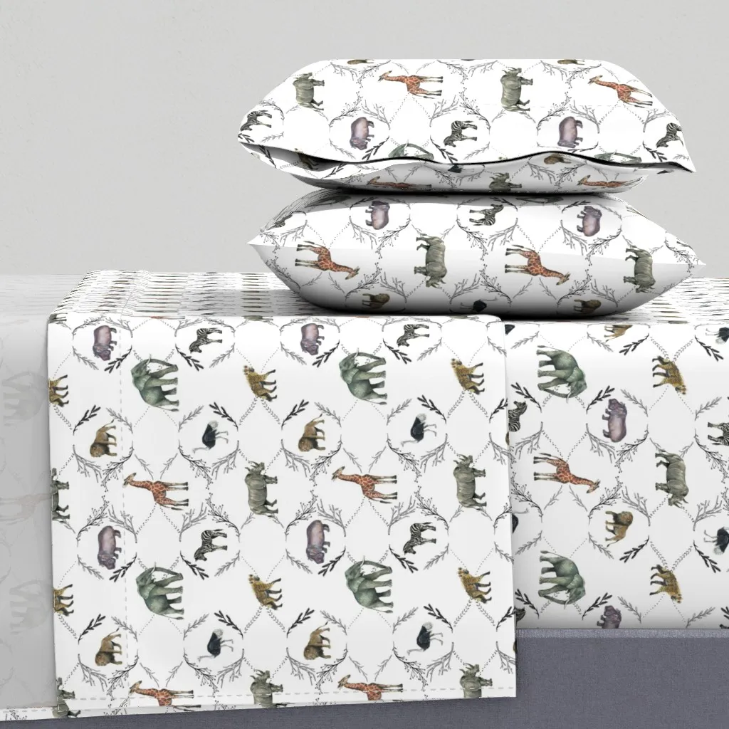 Safari Toile Queen Sheet Set - Gray product