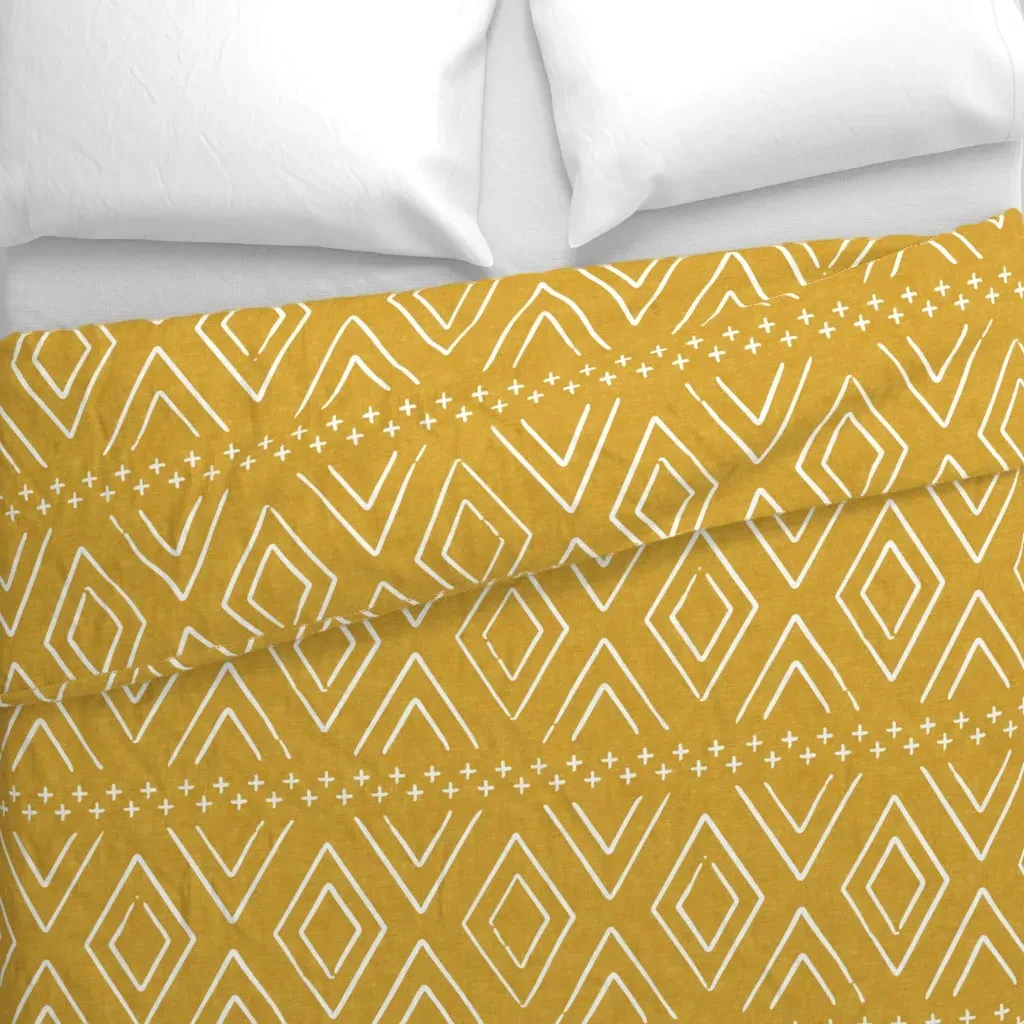 Safari Whole Diamonds Duvet Cover - Mustard Yellow alternate view