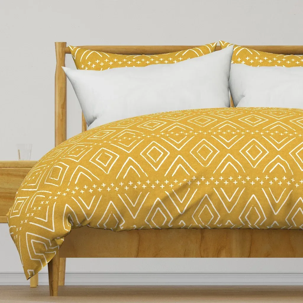 Safari Whole Diamonds Duvet Cover - Mustard Yellow product