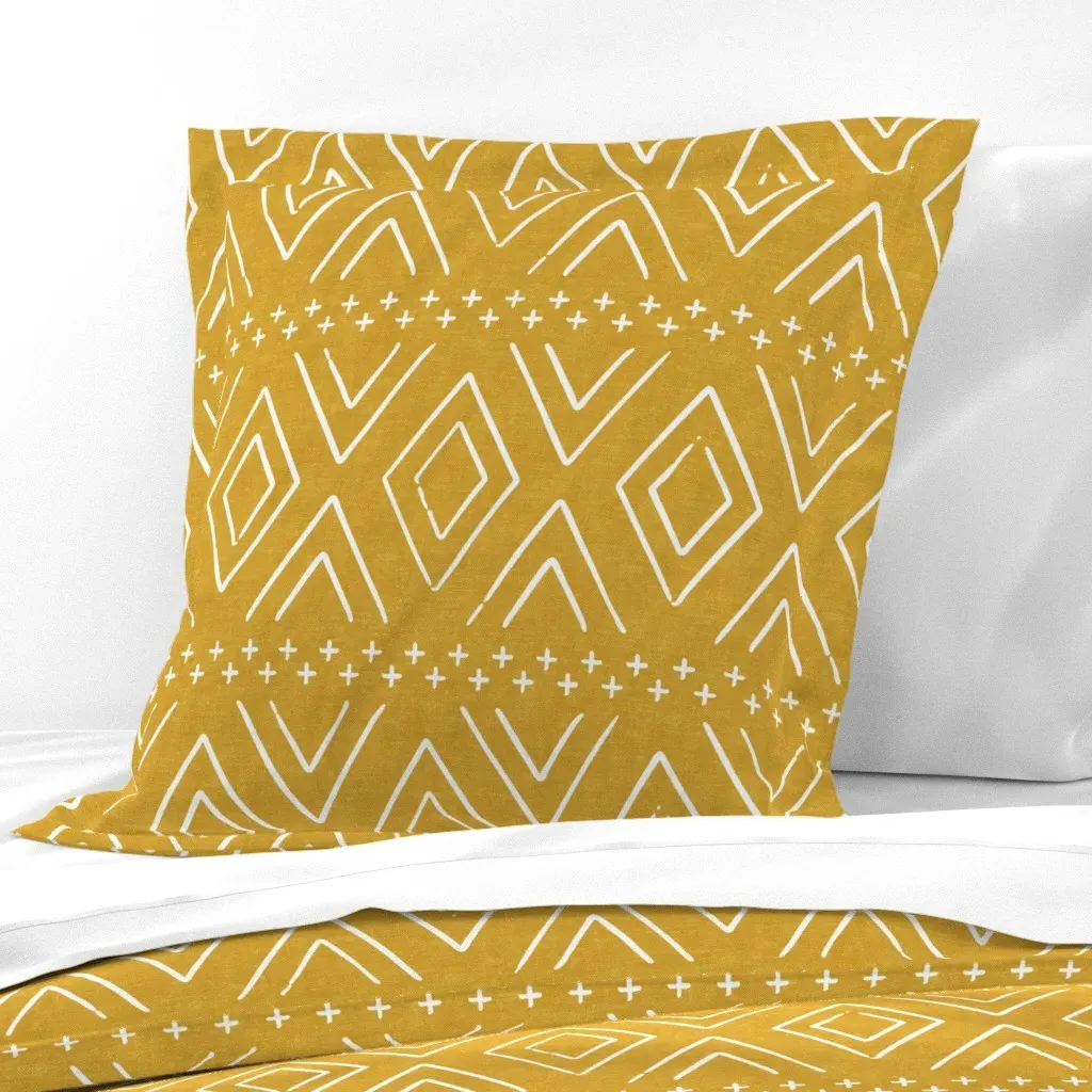 Safari Whole Diamonds Farmhouse Euro Pillow Sham - Mustard Yellow product