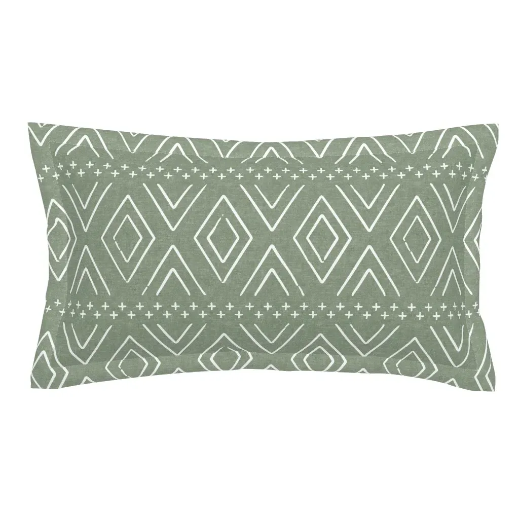 Safari Wholecloth Diamonds King Pillow Sham - Sage Green product