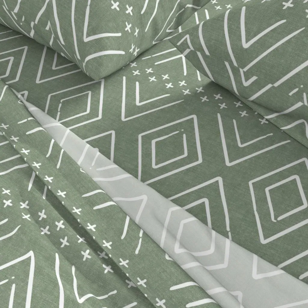 Safari Wholecloth Diamonds King Sheet Set - Sage Green alternate view
