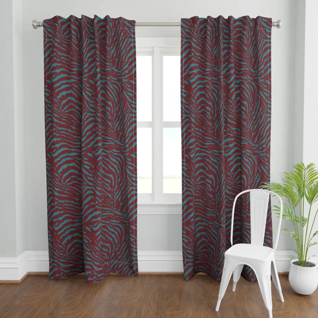 Safari Zebra Tiger Curtain Panel - Red product