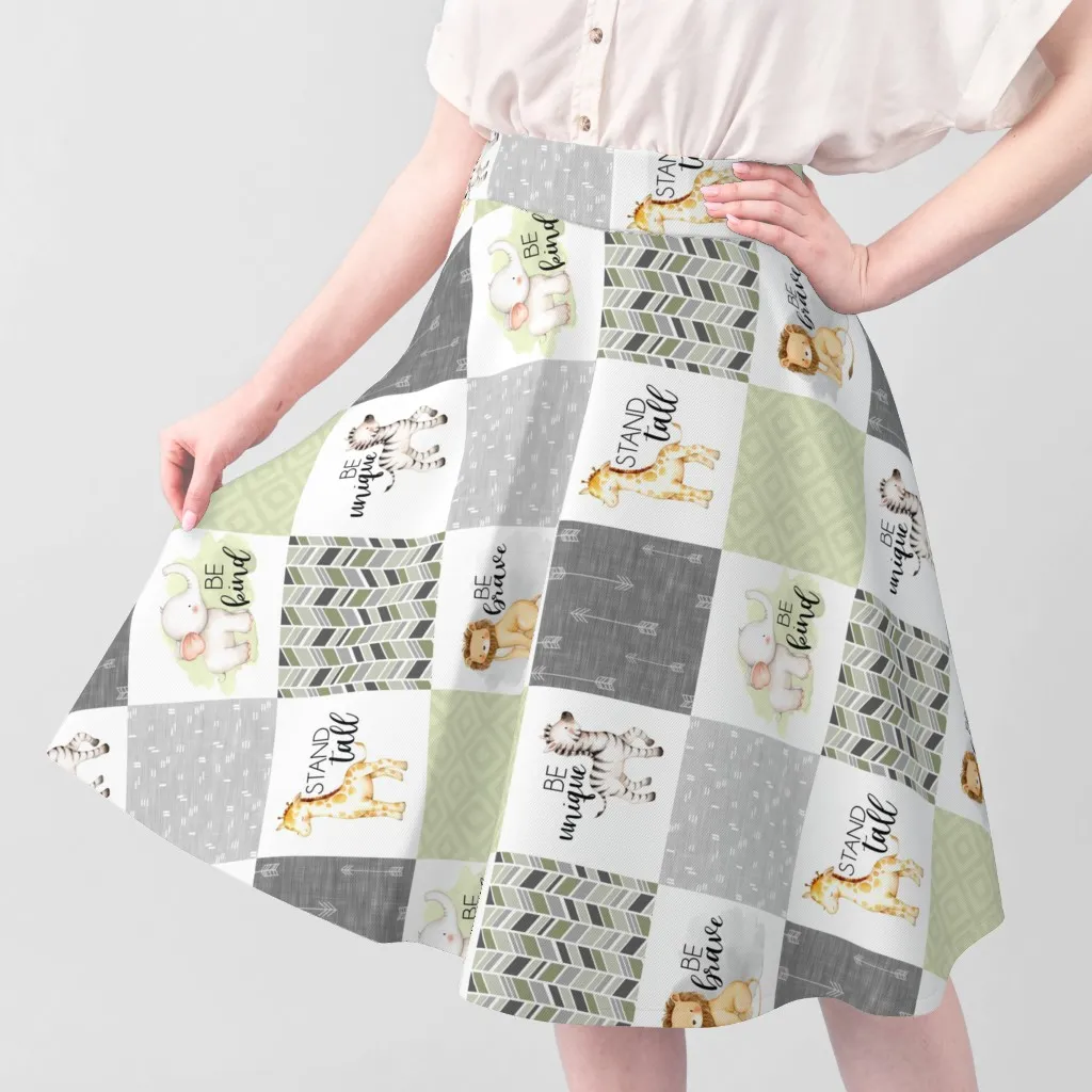 Safari Zoo Wholecloth Cheater Quilt - Sage Green, Pique Fabric alternate view
