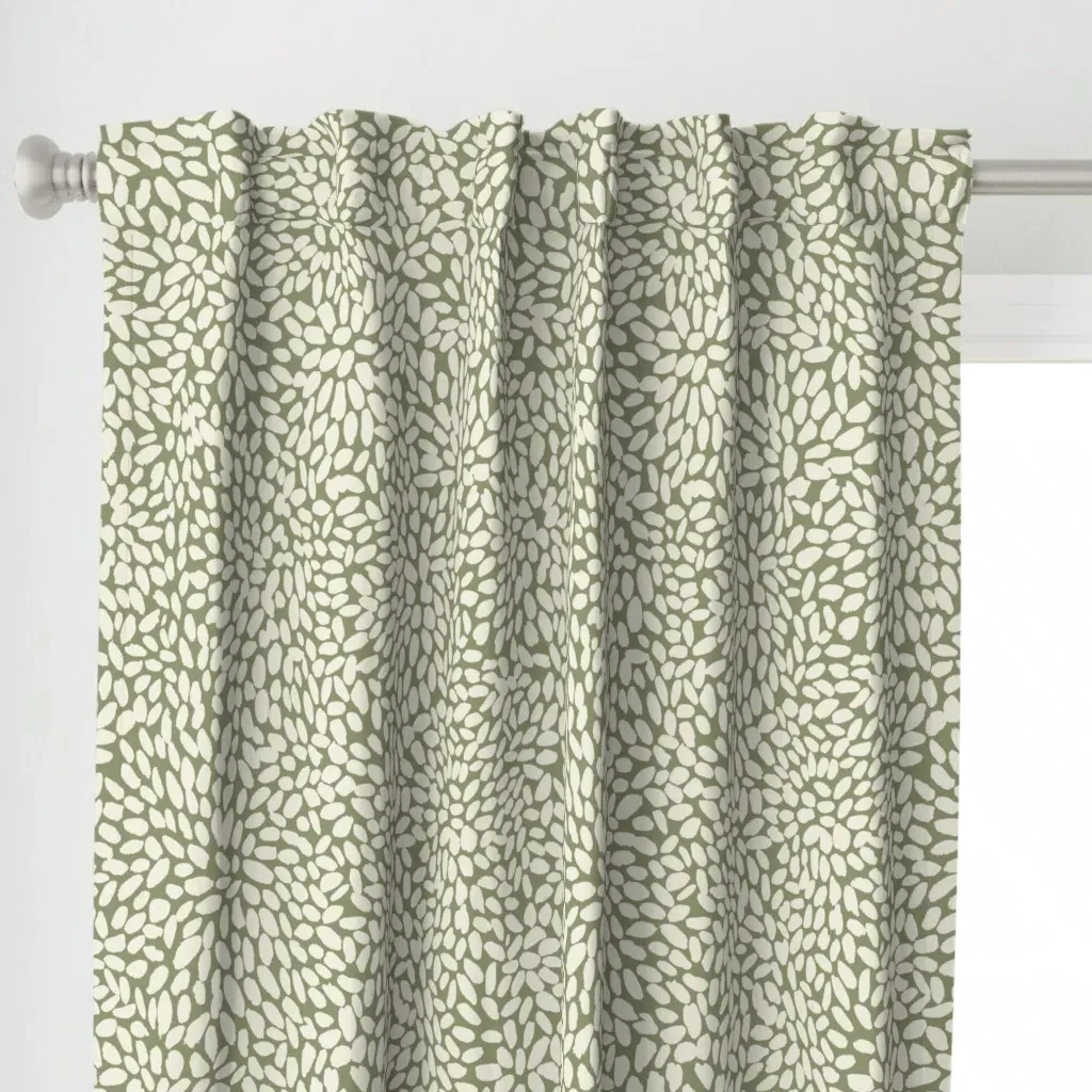 Sage Green Cream Speckle Curtain Panel - Sage Green alternate view