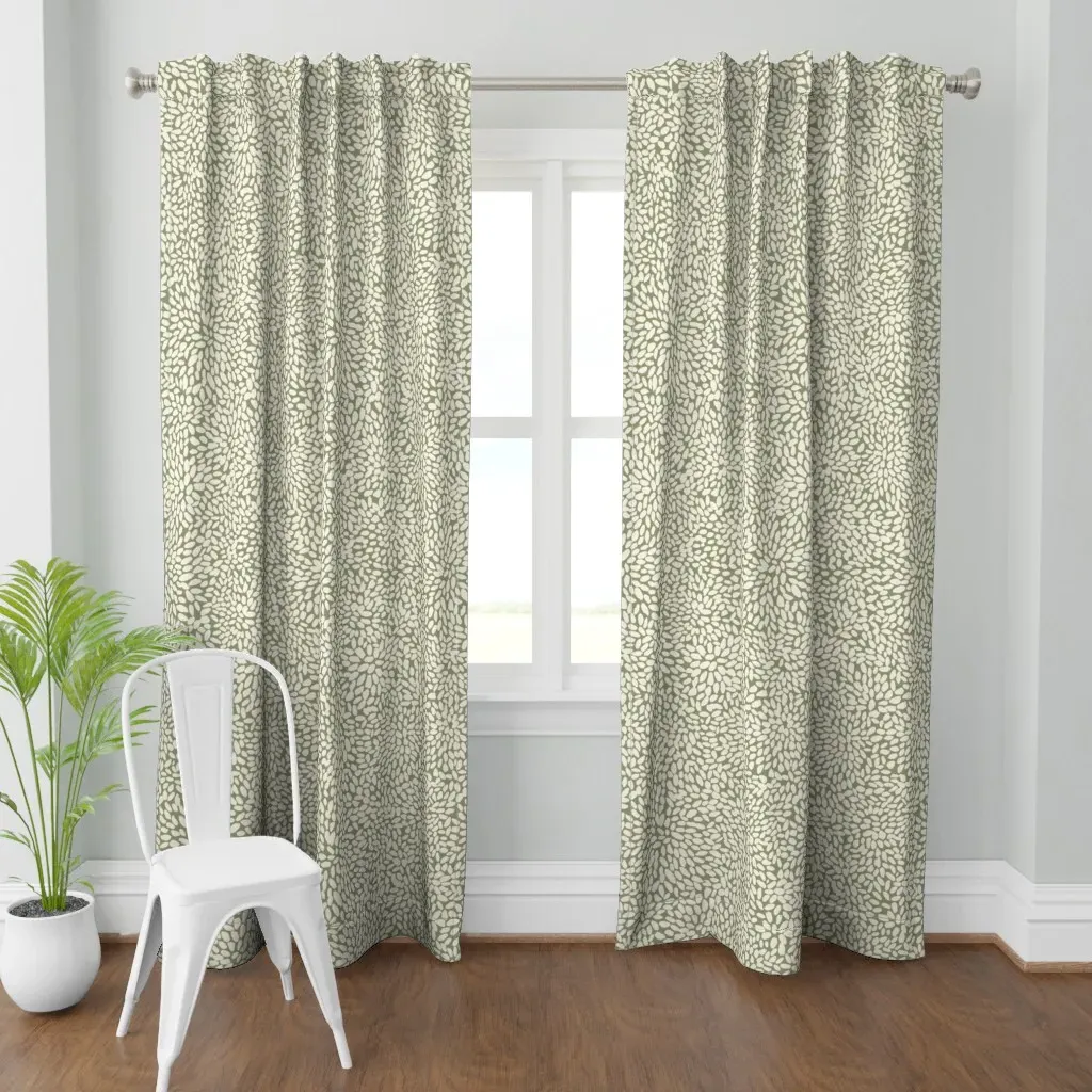Sage Green Cream Speckle Curtain Panel - Sage Green product