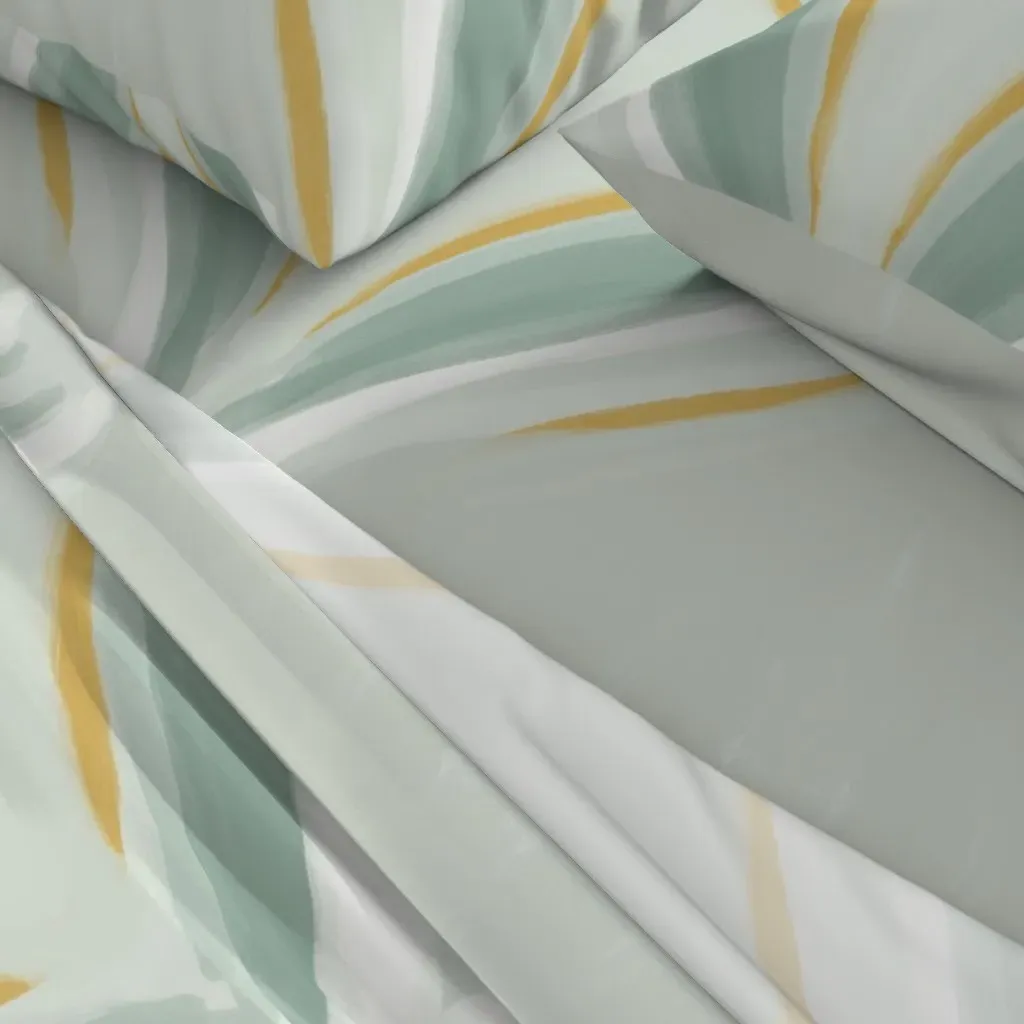 Sage Green & Mustard Abstract King Size Sheet Set alternate view