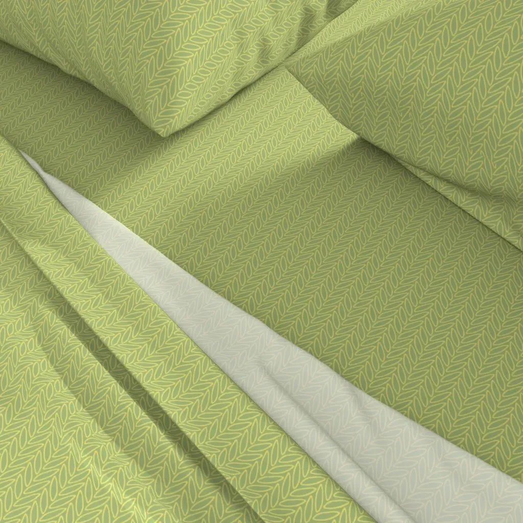 Sage Herringbone King Size Sheet Set - Sage Green alternate view