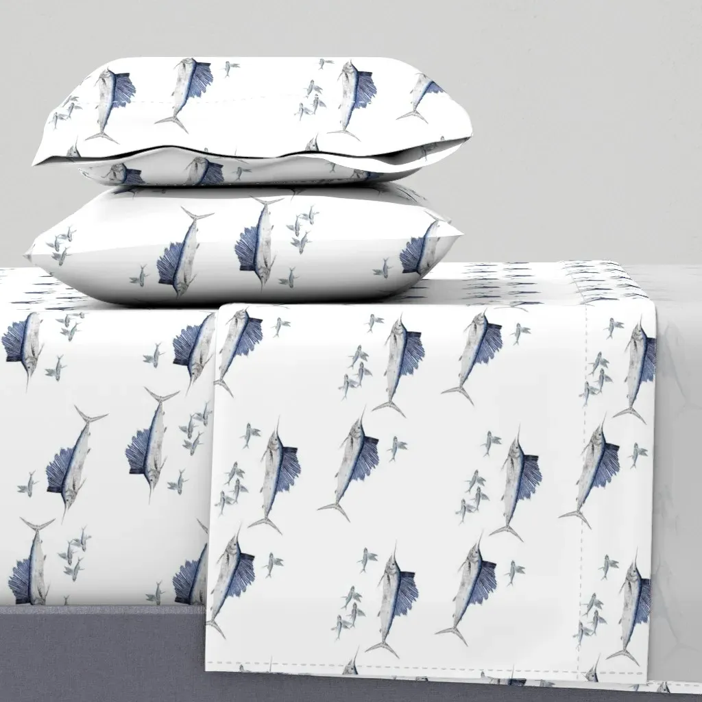Sailfish And Flying Fish Full Sheet Set - Blue product