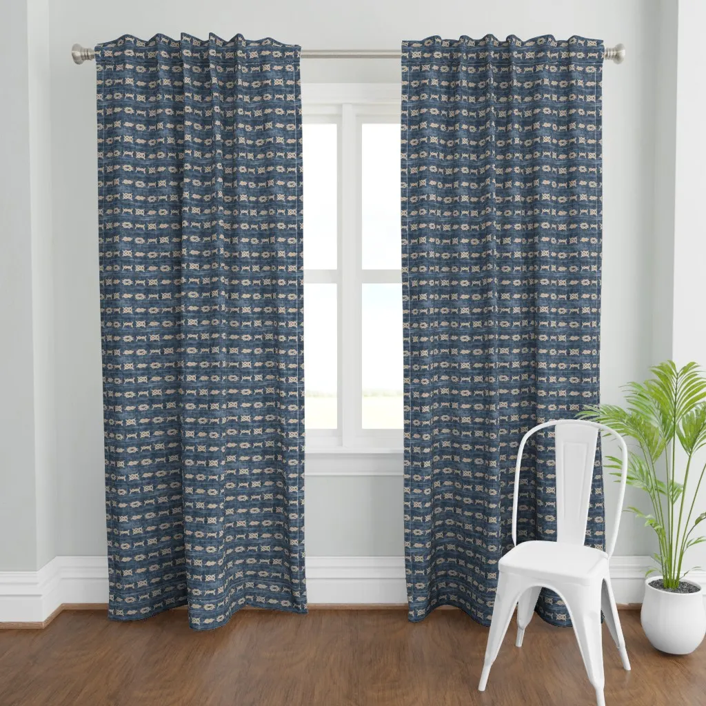 Sailor Knots Curtain Panel - Indigo Blue product