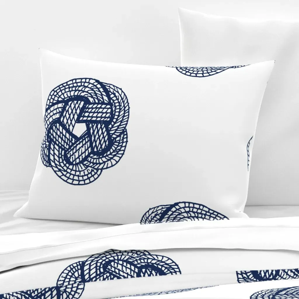 Sailor's Knot Standard Knife Edge Pillow - Navy Blue, Cotton Sateen product