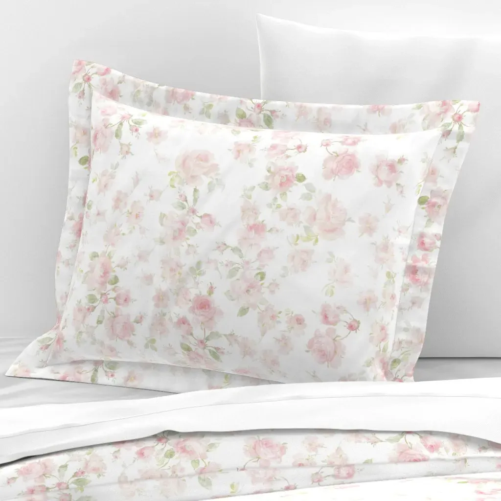 Saint Colette June Roses Peony Standard Pillowcase - Pink, Cotton Sateen product