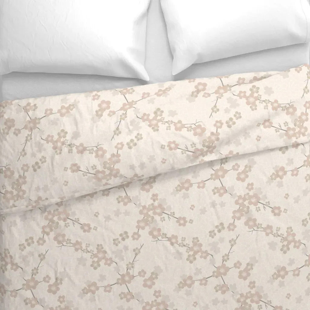 Sakura Boho Japanese S Duvet Cover - Pale Pink alternate view