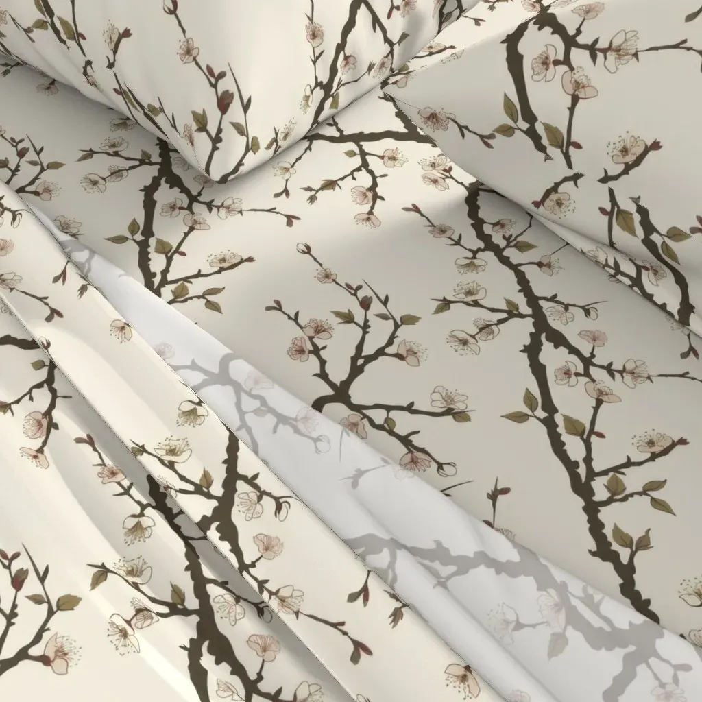 Sakura Dreamscape Queen Size Sheet Set - Off-White alternate view