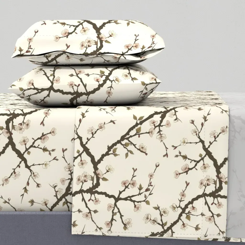 Sakura Dreamscape Queen Size Sheet Set - Off-White product